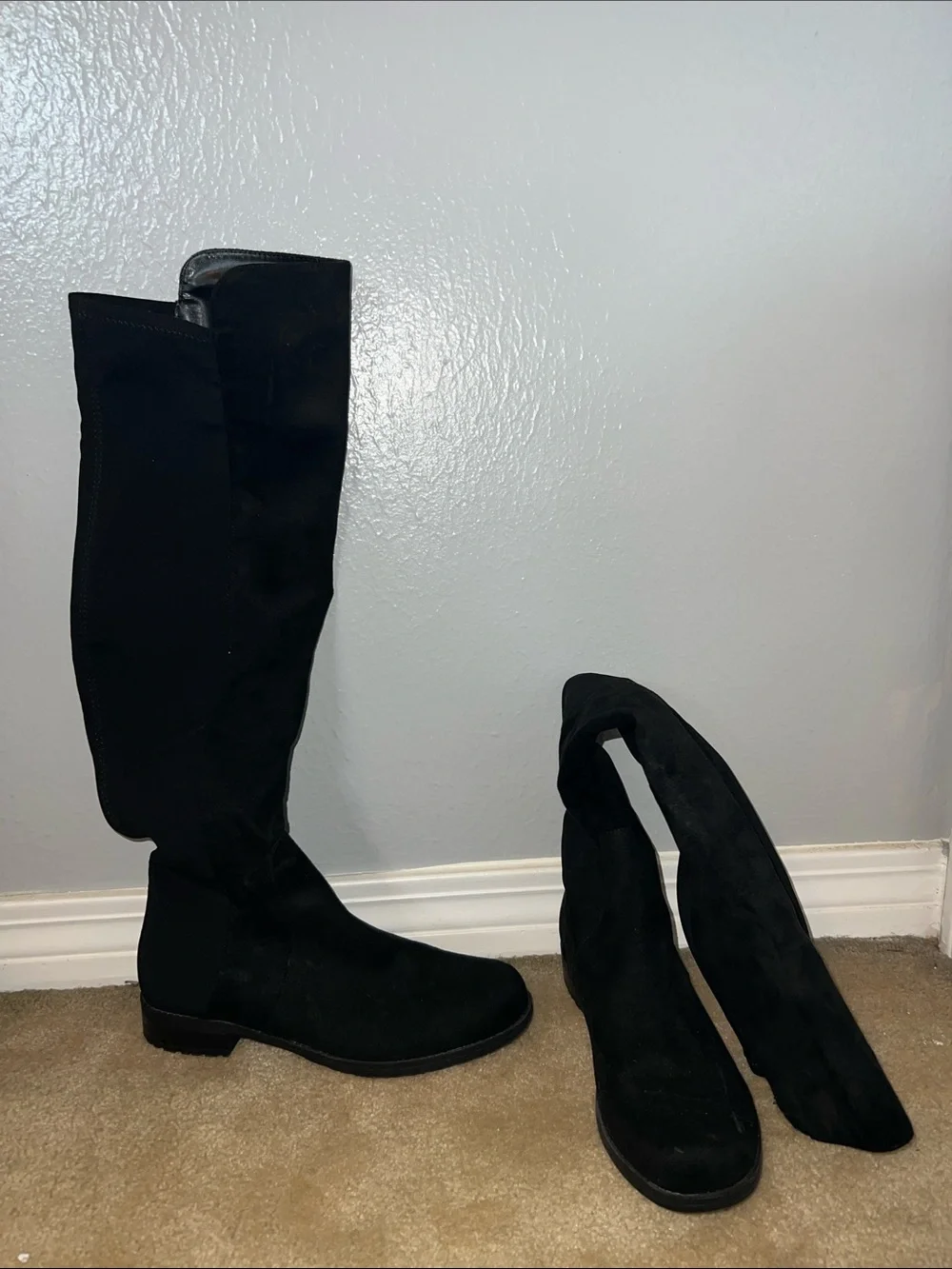 Unisa Black Over-the-Knee Suede Boots